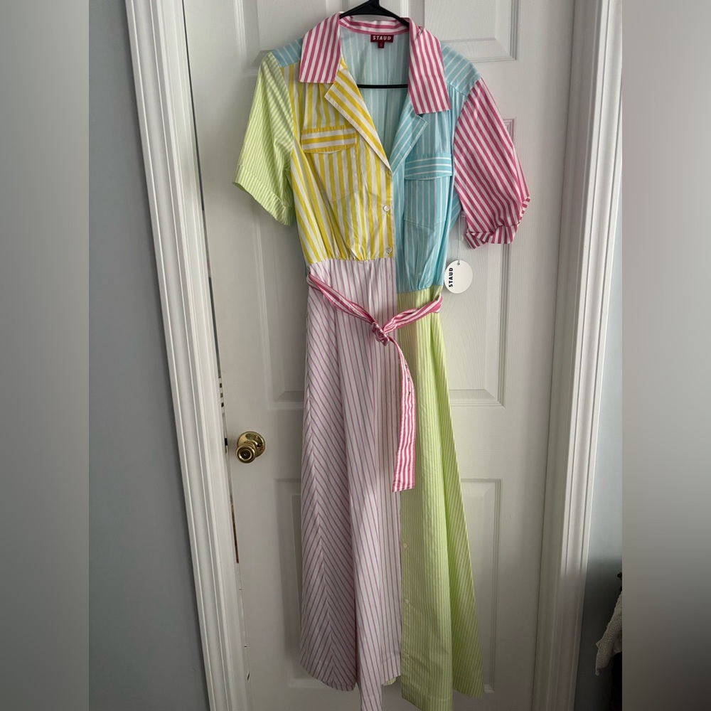 Staud striped dress NWT large